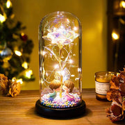 Eternal Rose LED Light Foil Flower In Glass Cover Night Lights