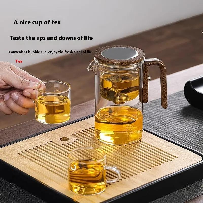 Magnetic Tea Separation Teapot – One-Click Glass Travel Teapot with Inner Filter & Water Separation Design